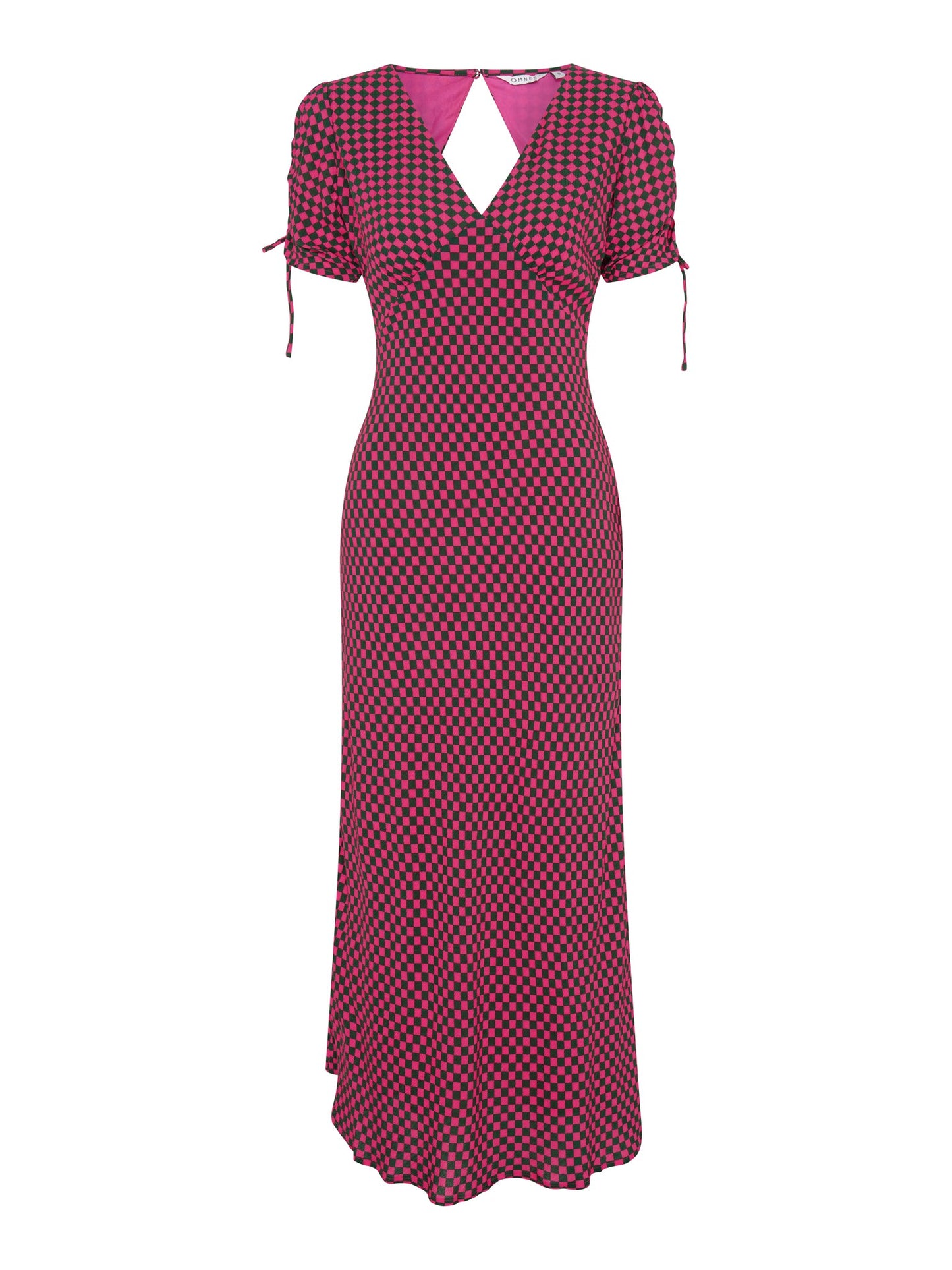 Jemima Checkerboard Print Midi Dress