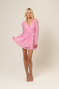 Cassidy Long Sleeve Pink Mini Dress
