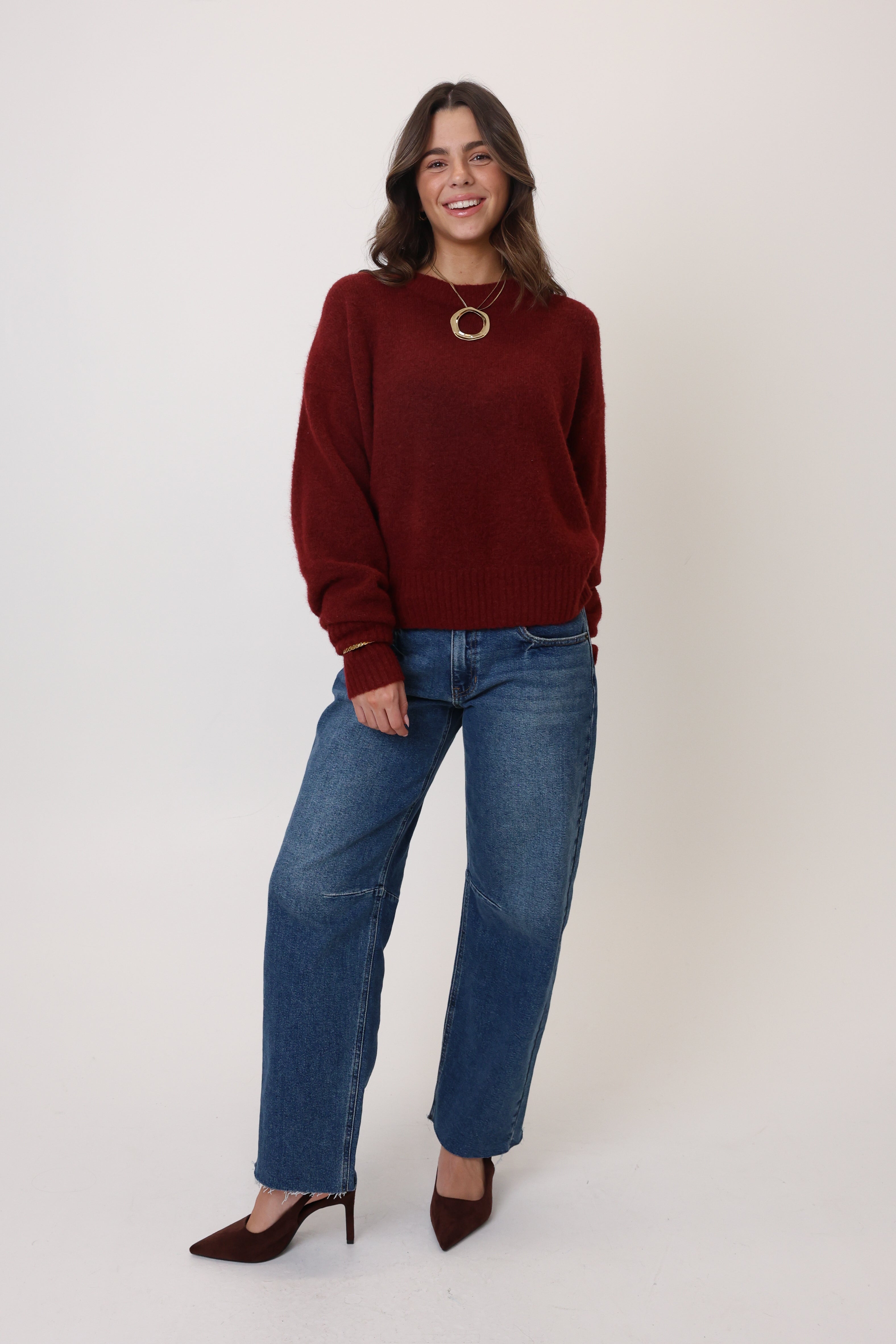 Maine Sweater in Burgundy