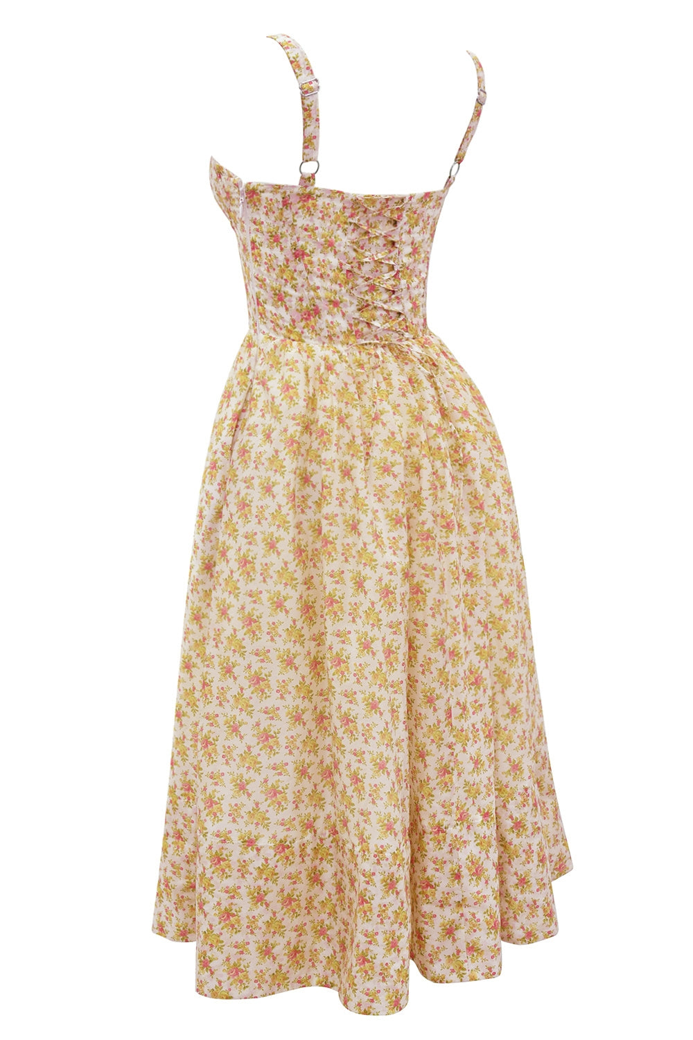 royal rose print corset midi sundress