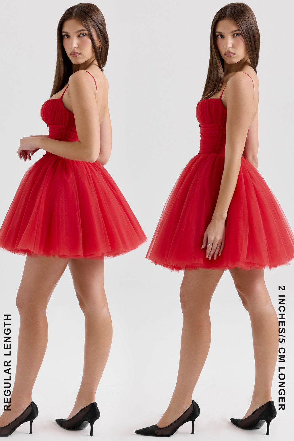 holly red tulle mini dress