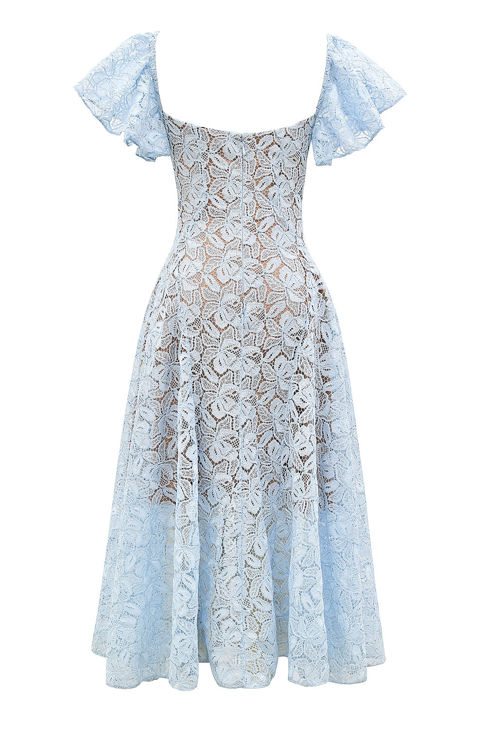 bluebell floral lace midi dress