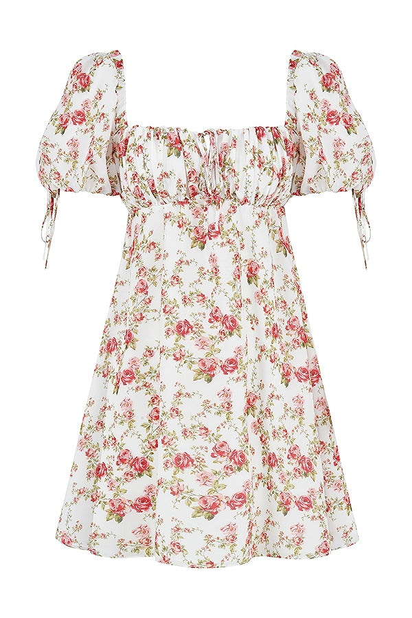 rose print mini dress - sale