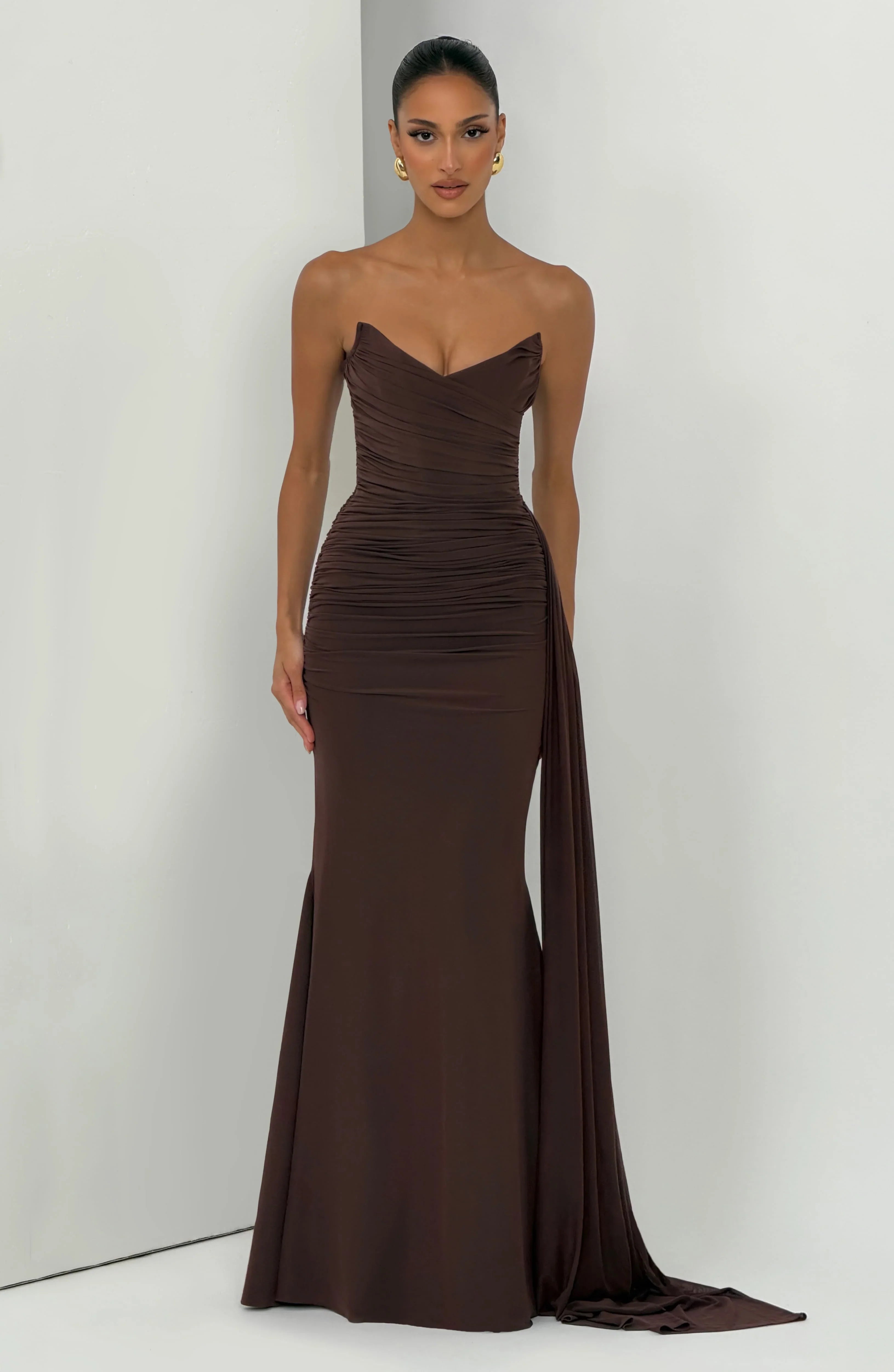 Ashika Maxi Dress - Plum Brown
