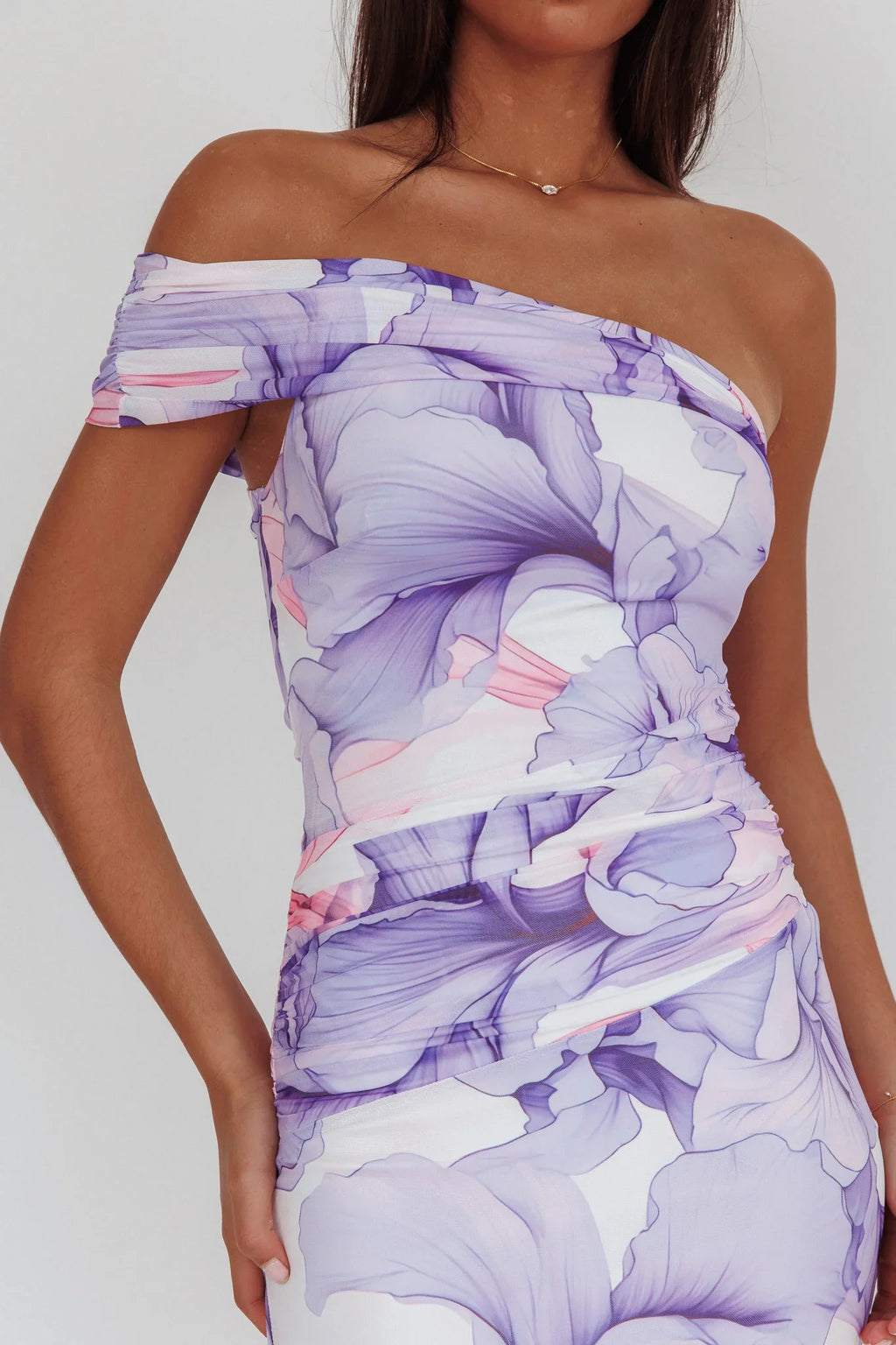 Gala One-Shoulder Maxi Dress Orchid Lilac