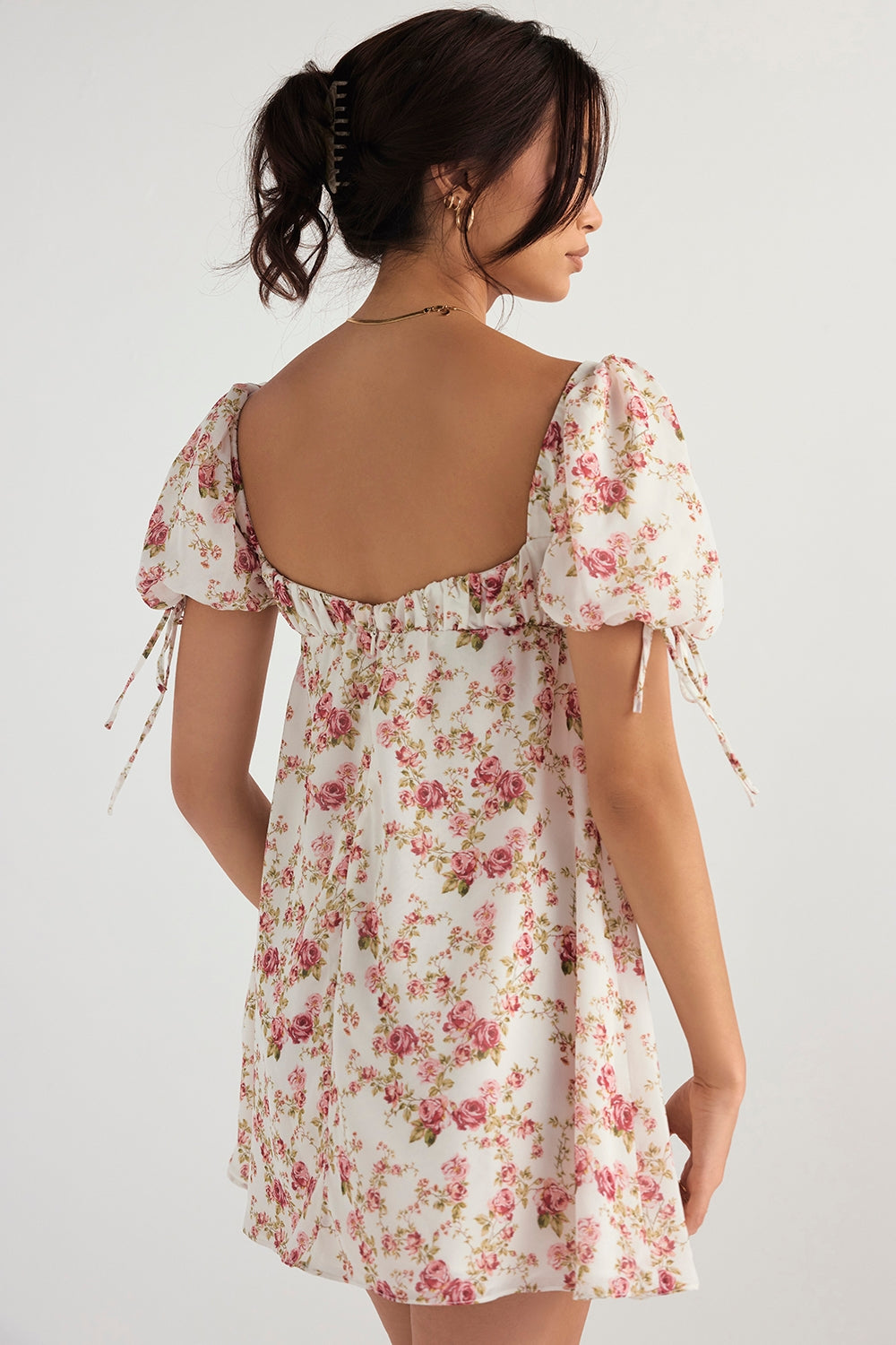 rose print mini dress - sale