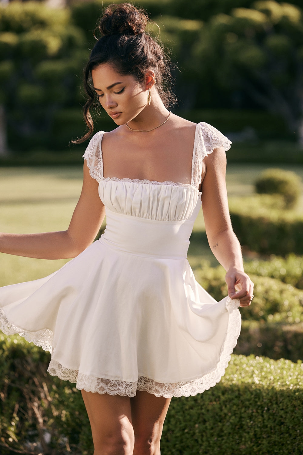 ivory a-line mini dress