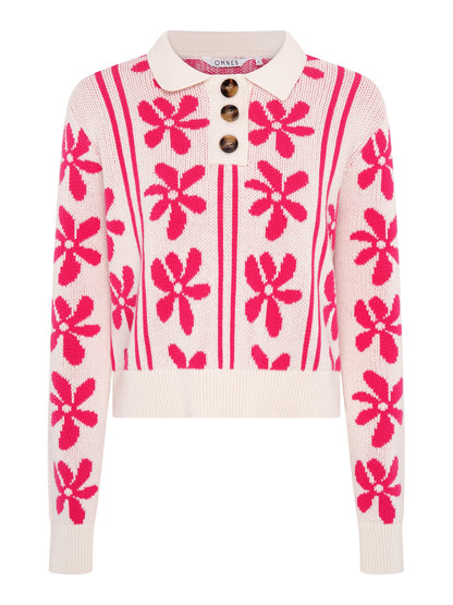 Loren Floral Cotton Jumper in Cream