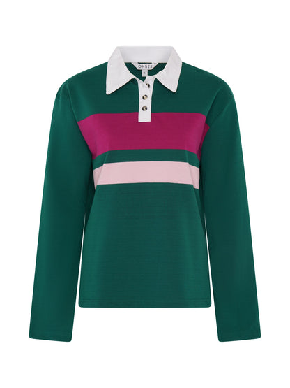 Hugo Rugby Shirt in Green and Pink