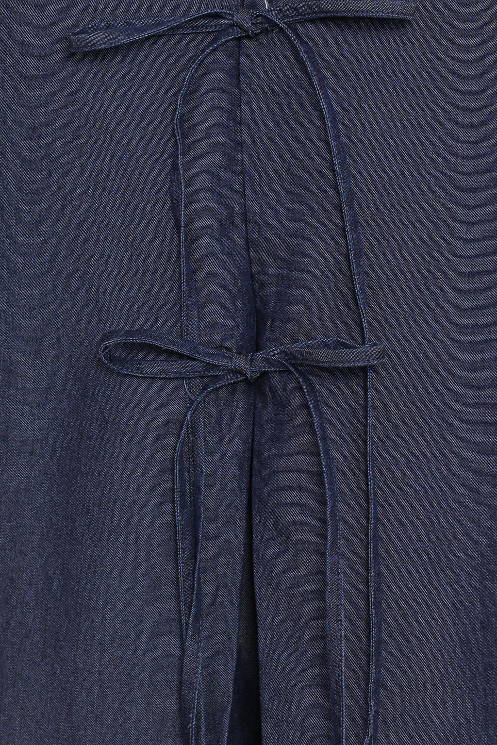 Aaliyah Chambray Tie Front Top - Dark Wash