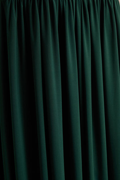 Kady | Dark Green Asymmetric-Neck Maxi Dress With Ruched Detailing