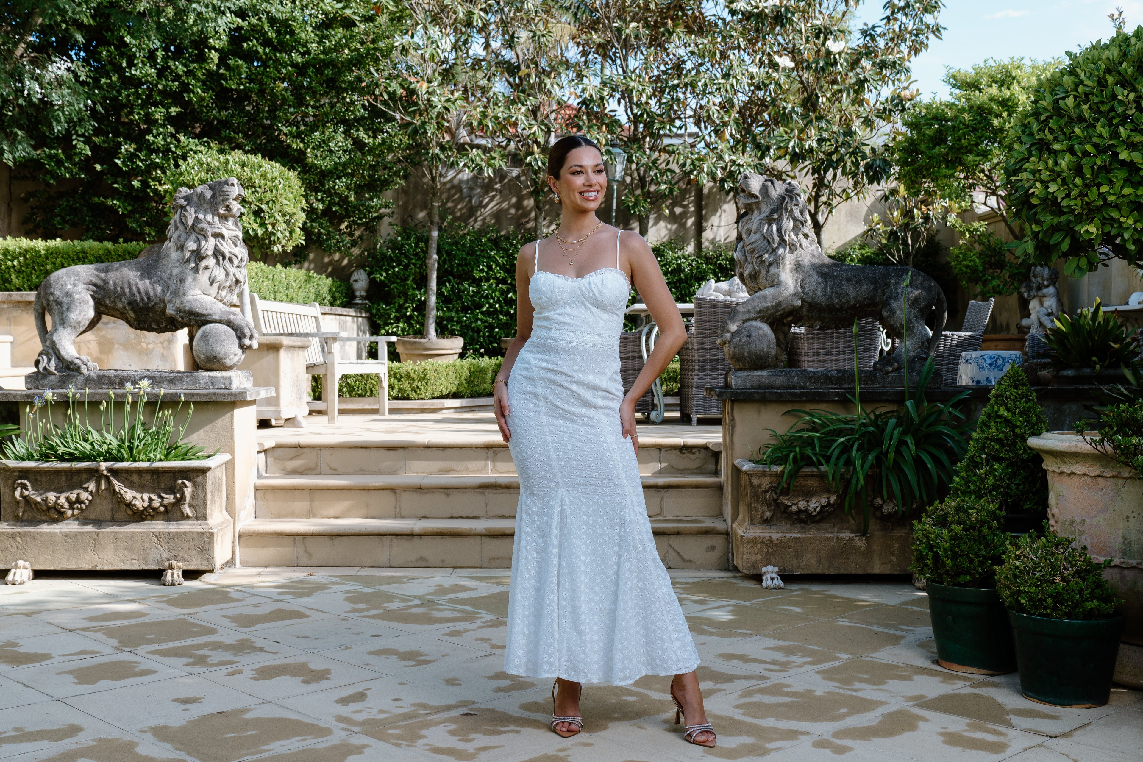 Wendy Midi Dress with Floral Details