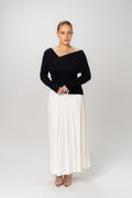 Daniela Black & White Long Sleeve Maxi