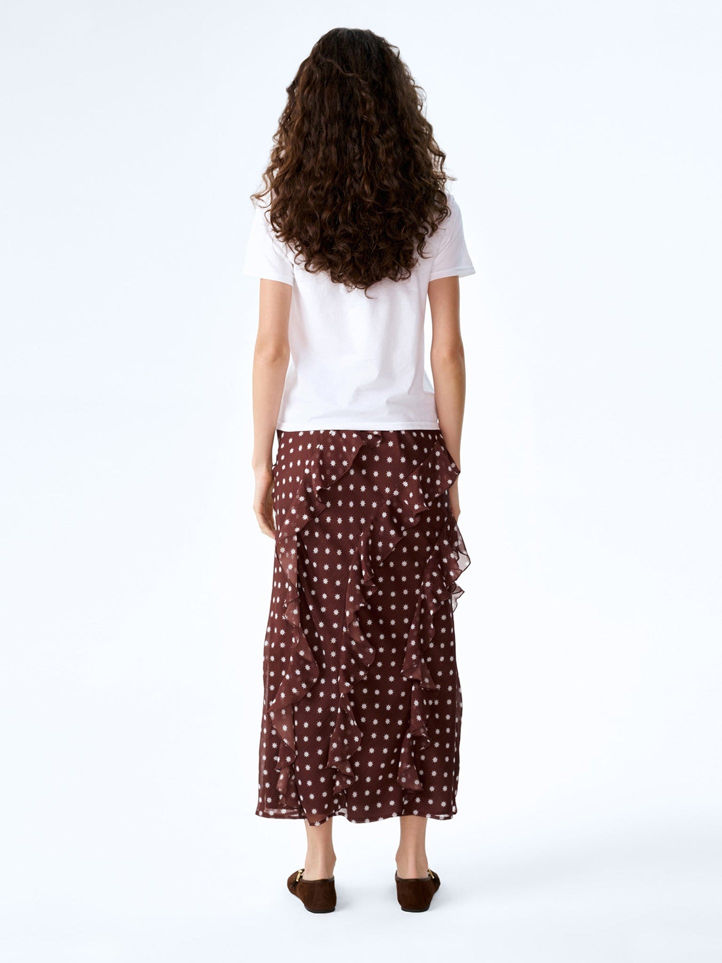 Darline Skirt in Brown Starburst Print