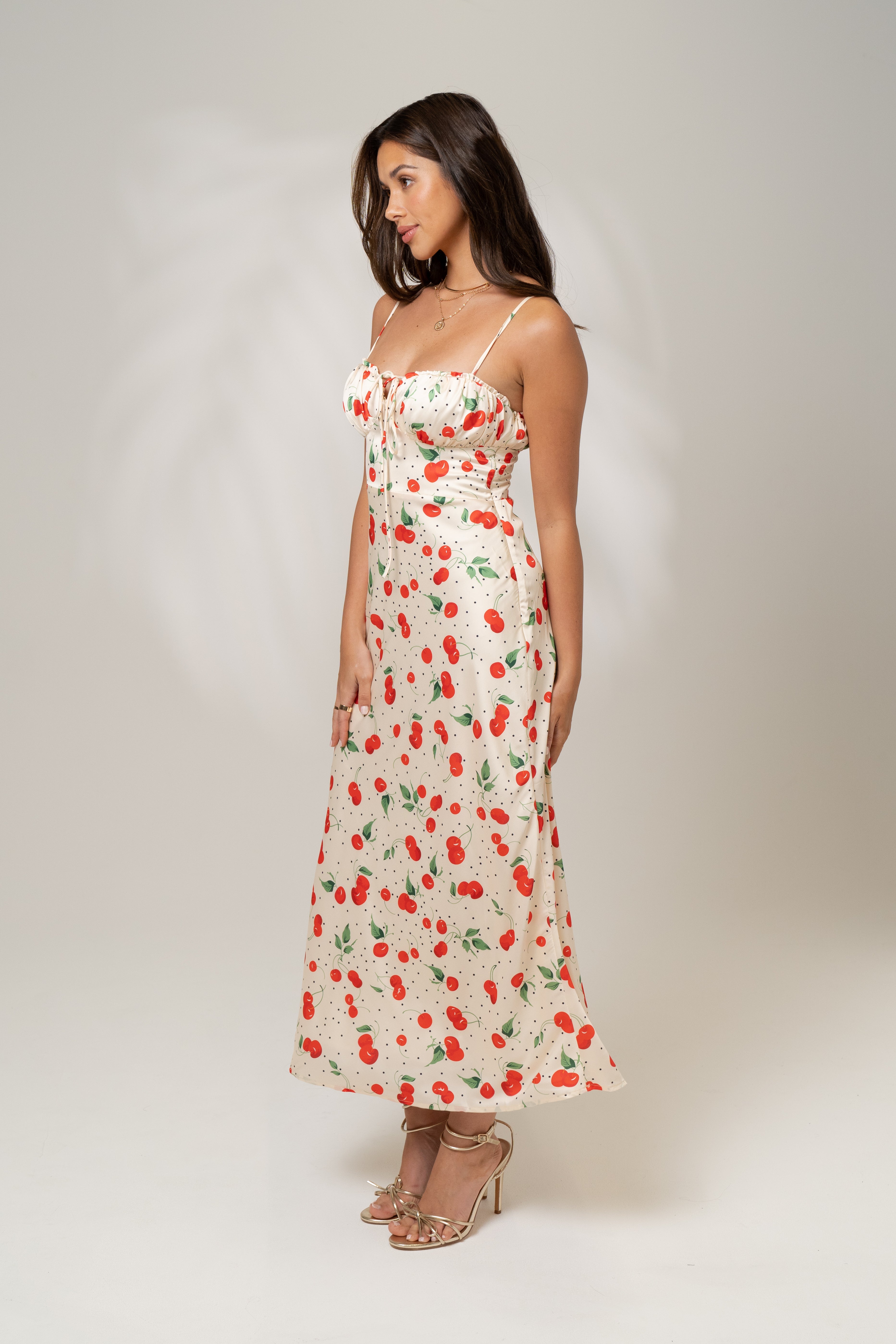 Emily Classic Maxi Dress - Cherry Print