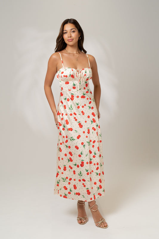 Emily Classic Maxi Dress - Cherry Print