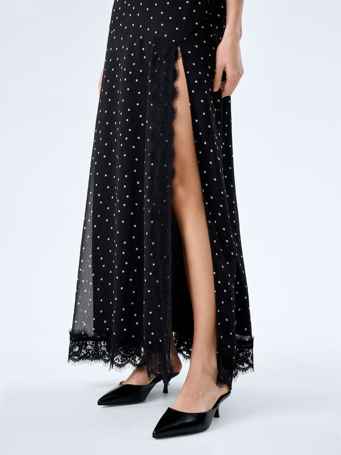 Thea Dress in Black Polka Dot