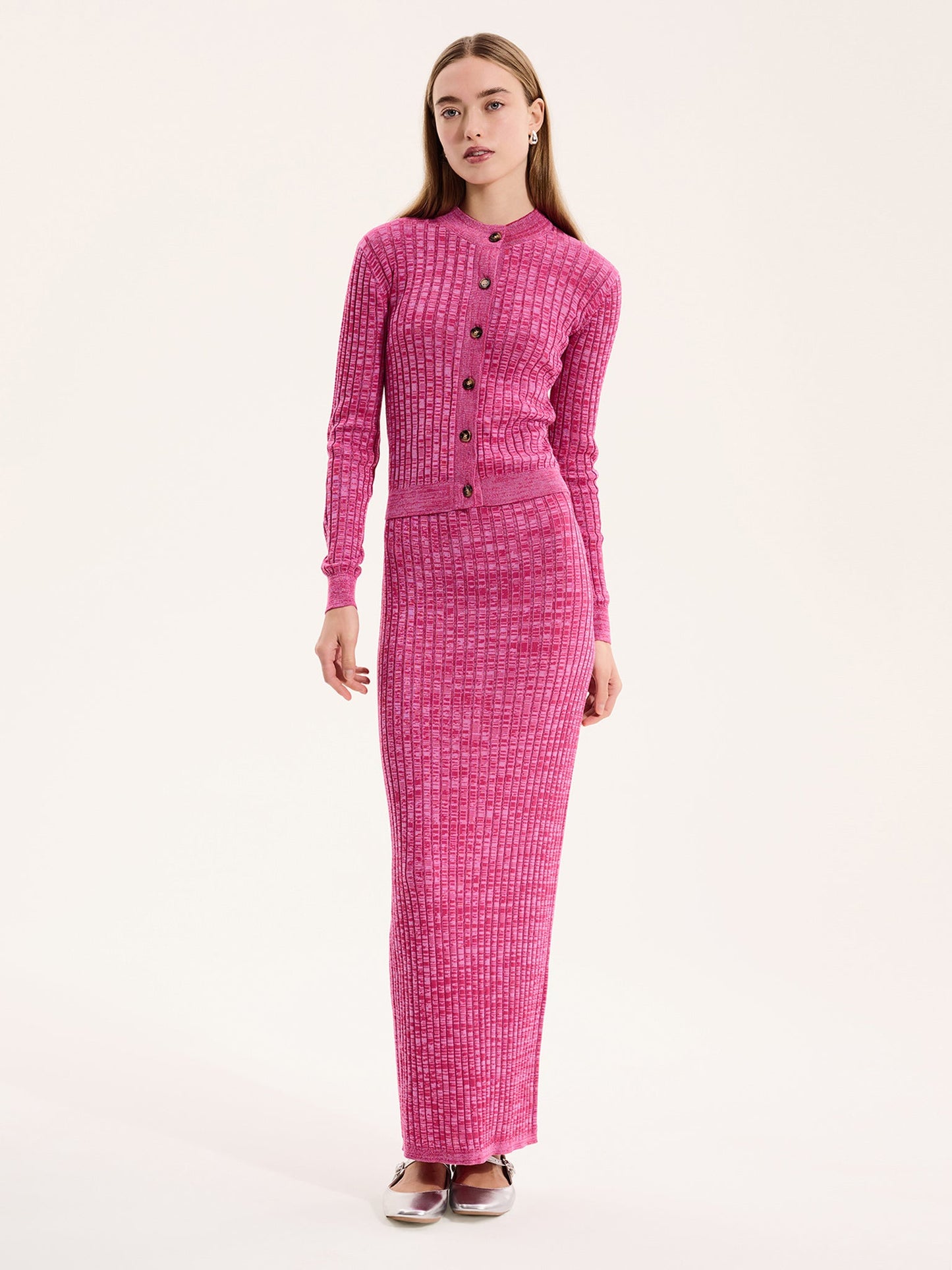 Tyler Dress in Space Dye Pink