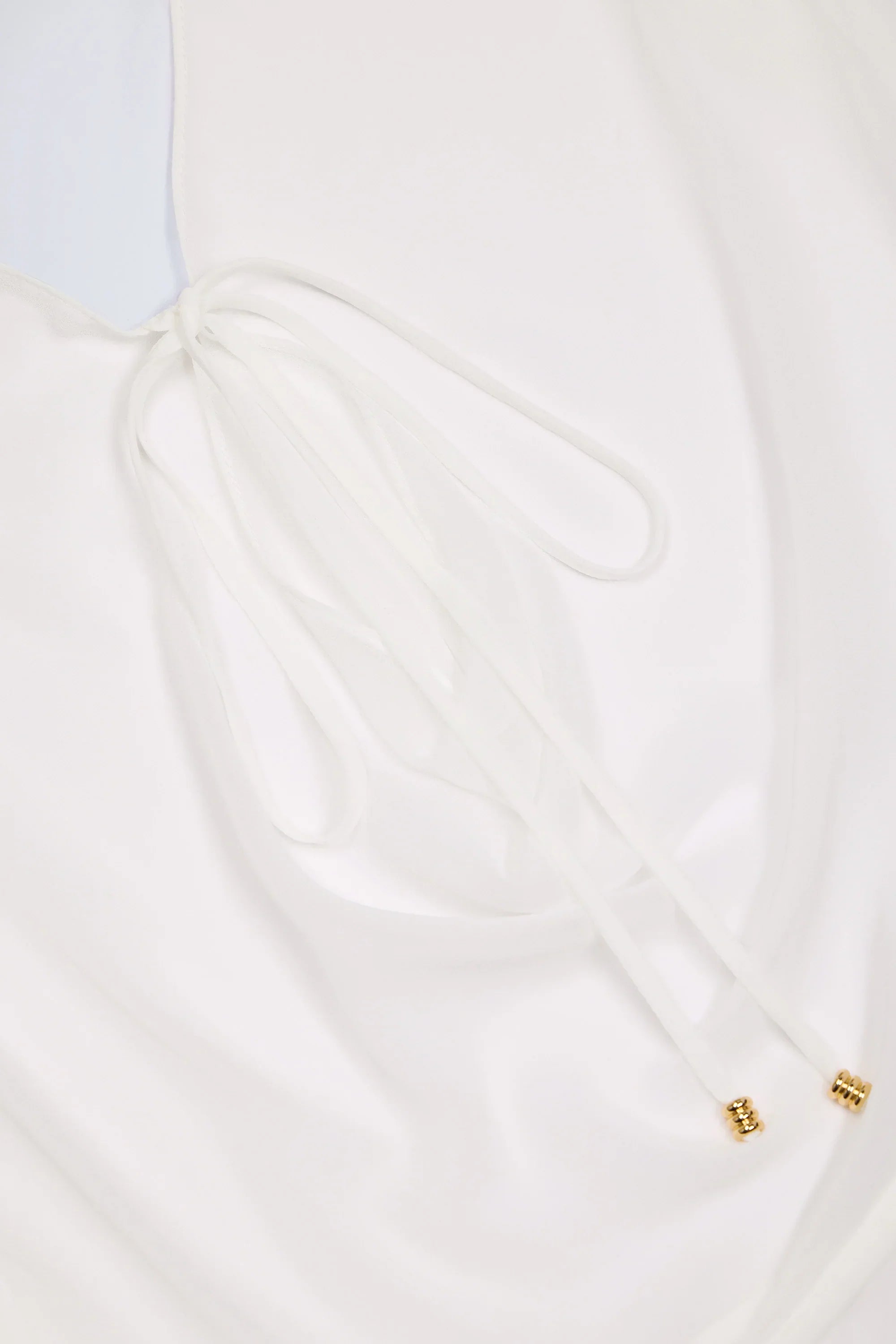 Cowl-Neck Mini Dress in White