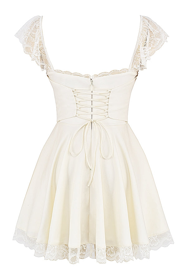 ivory a-line mini dress