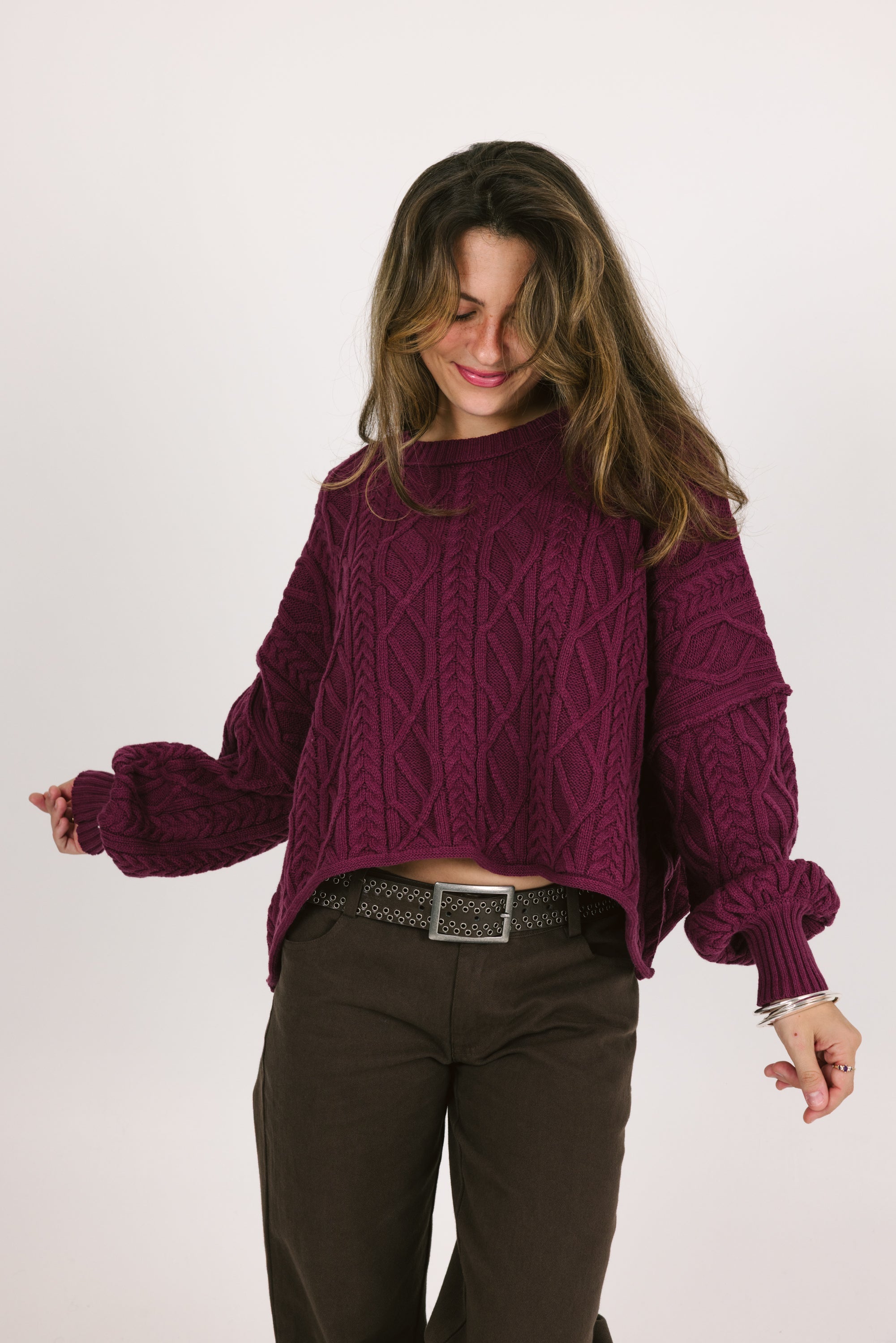 Eva Sweater in Burgundy