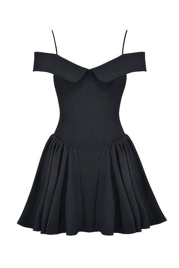 black off shoulder mini dress