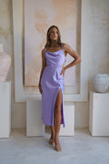 Fay Satin Cocktail Midi Dress