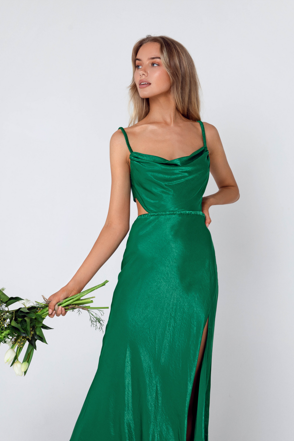 Fay Satin Cocktail Midi Dress