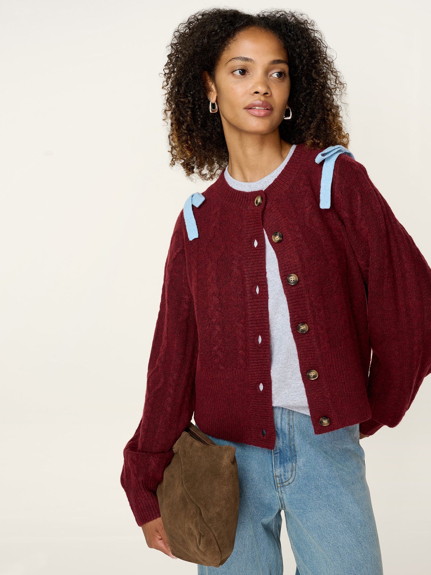Eugina Cardigan in Merlot
