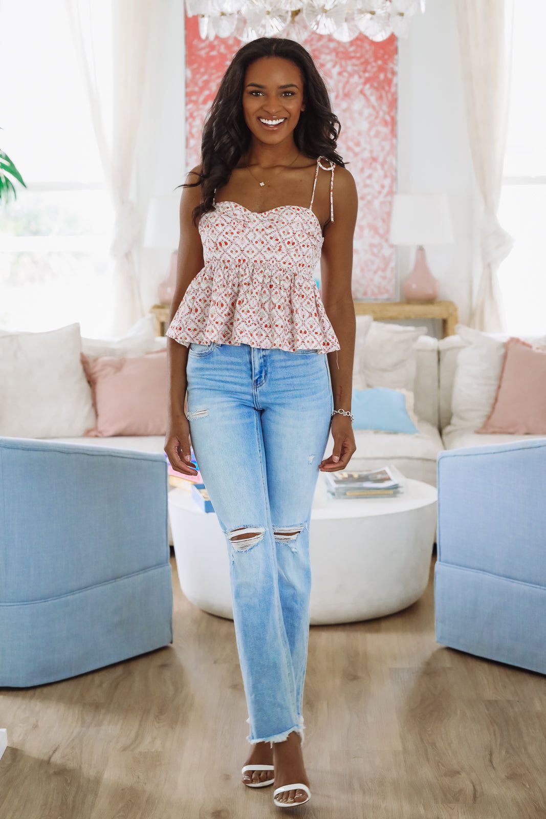 Sprinkle of Spring Babydoll Top - Red