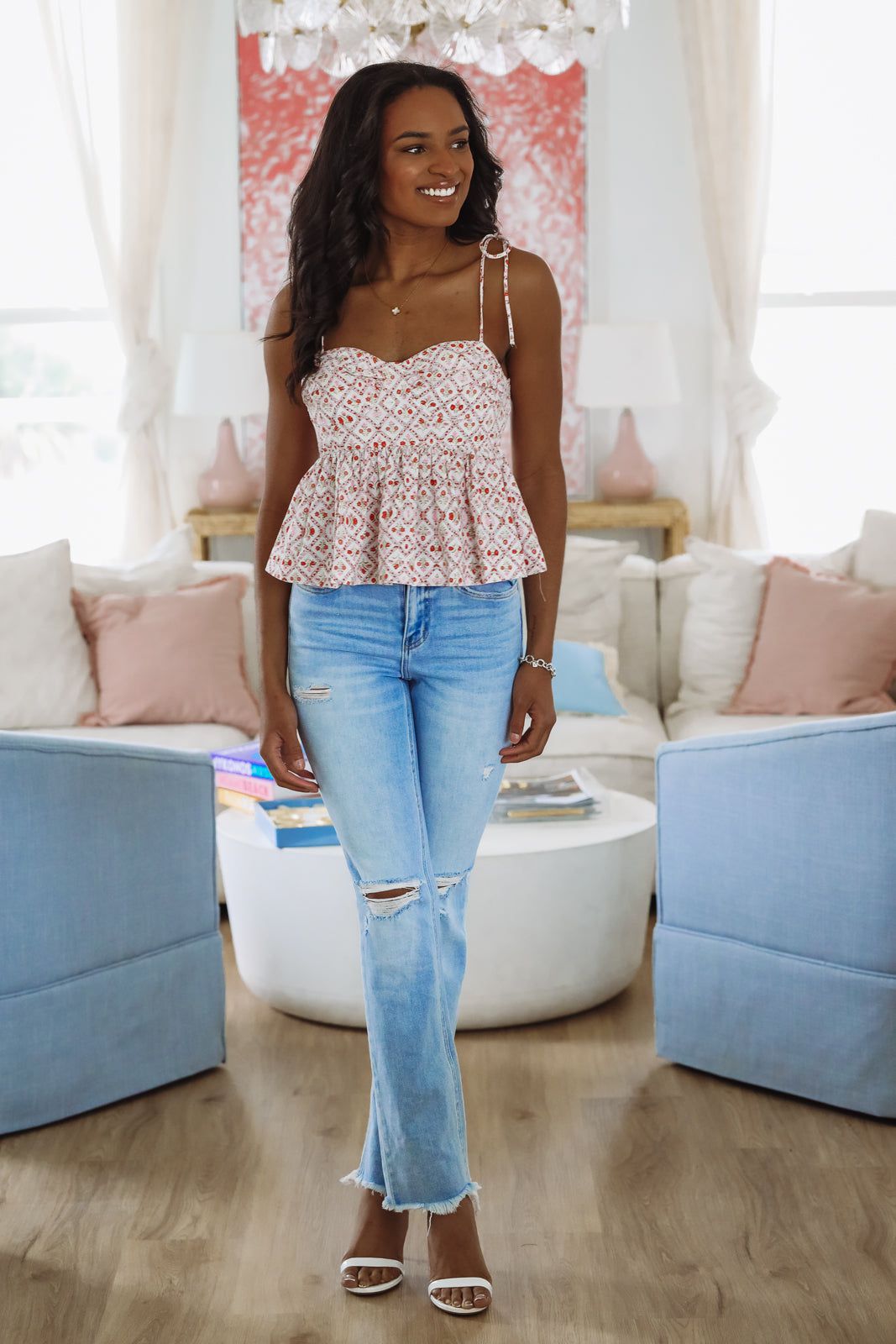 Sprinkle of Spring Babydoll Top - Red