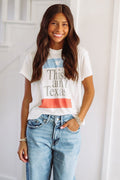 The Laundry Room Cropped This Ain't Texas Flag Top - White