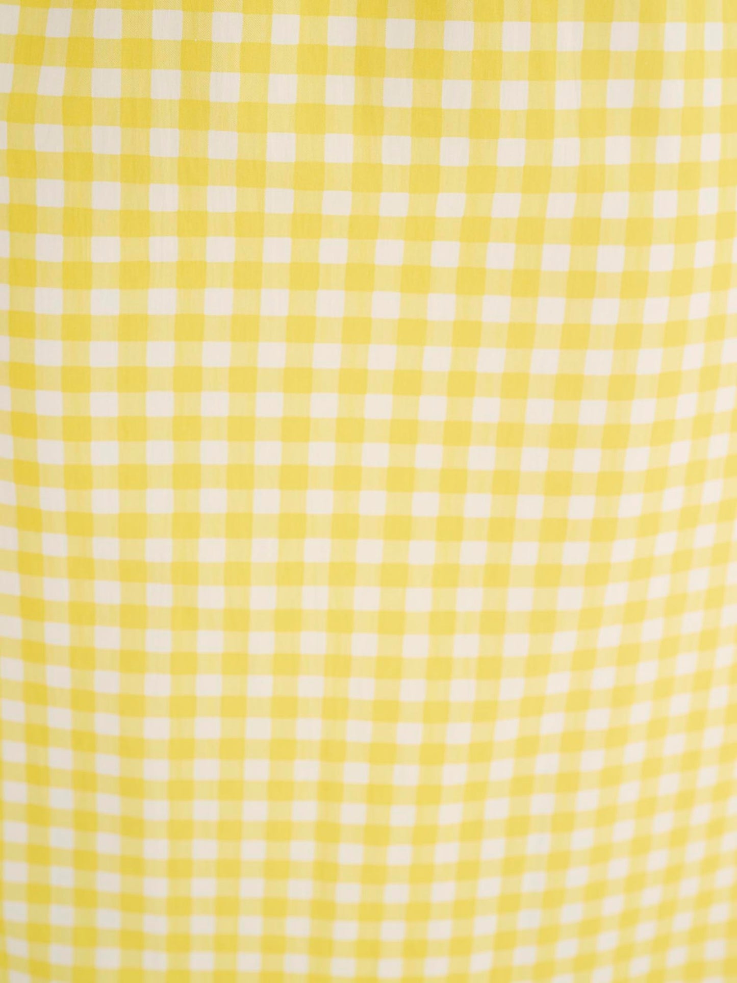 Megan Gingham Print Shirred Midi Dress in Yellow